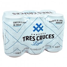 Cerveza Tres Cruces Light Lata 355 ml. Pack 6 Unid.