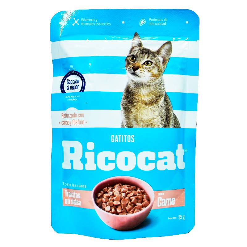 Comida Para Gatos Ricocat Trocitos de Carne en Salsa Doy Pack 85 g